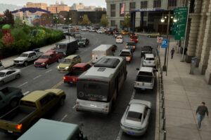 Bus Bound te permite crear tus propias líneas y conducir tu autobús.